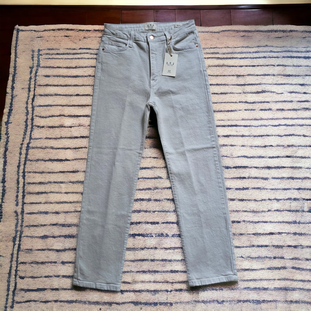 Nwt Ltj ( 27 ) Letter To Juliet Ivory Londo Mondo Hi-Rise Clean Strait Denim